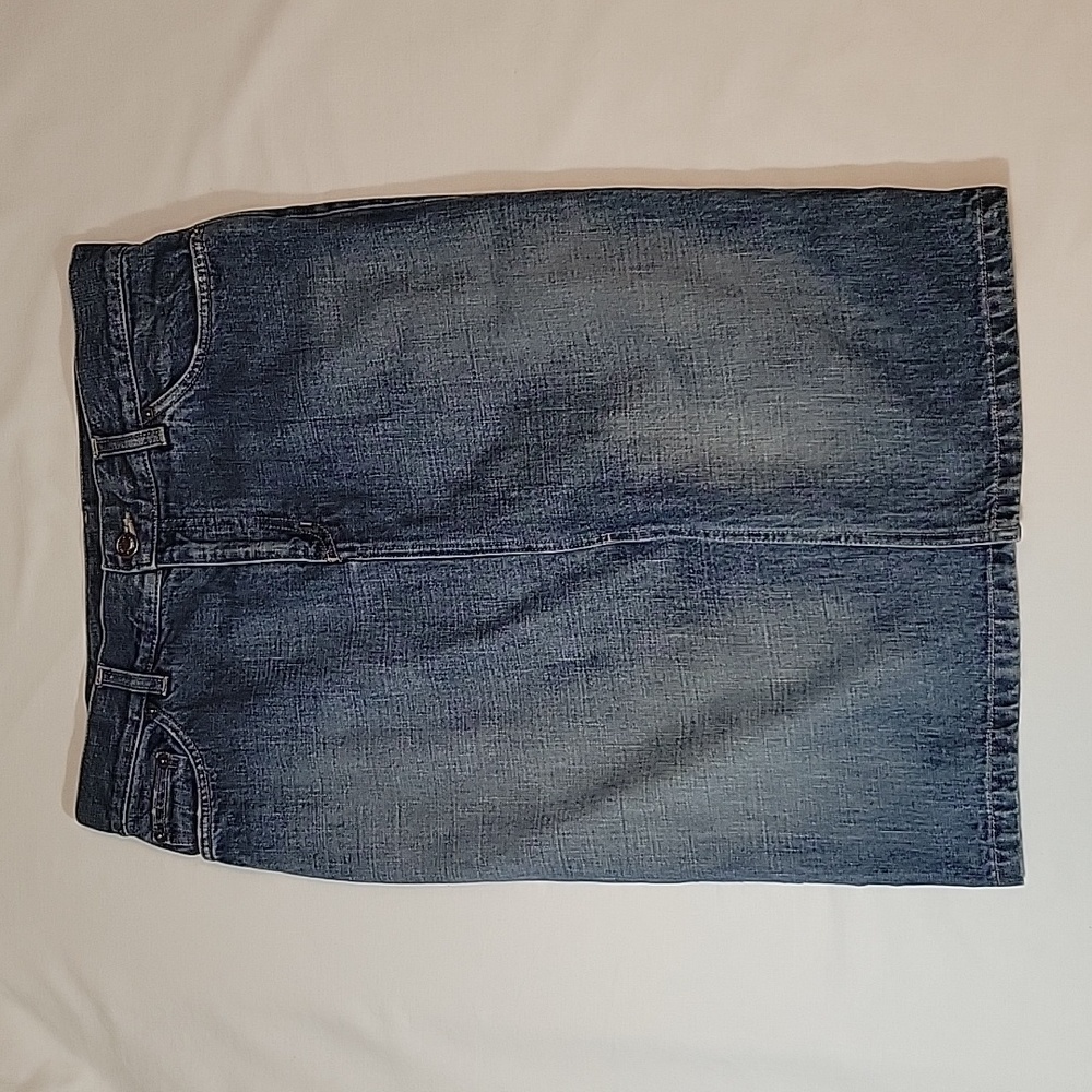Gucci Distressed Denim Skirt, Italy 42, US 6